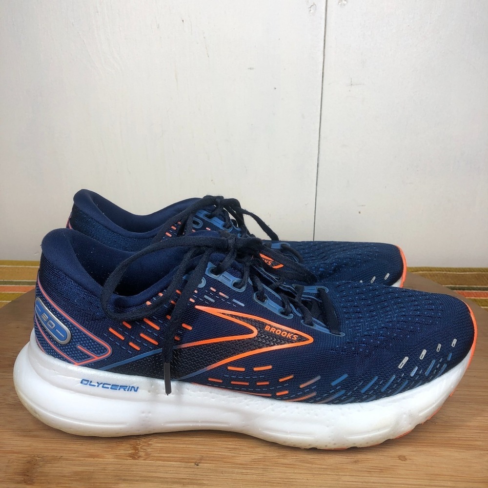 Brooks Glycerin 20 Mens size 9 shoes Blue Road Training Workout running sneakers
